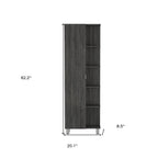 20" Gray Wood Accent Cabinet With Single Door
