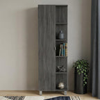20" Gray Wood Accent Cabinet With Single Door