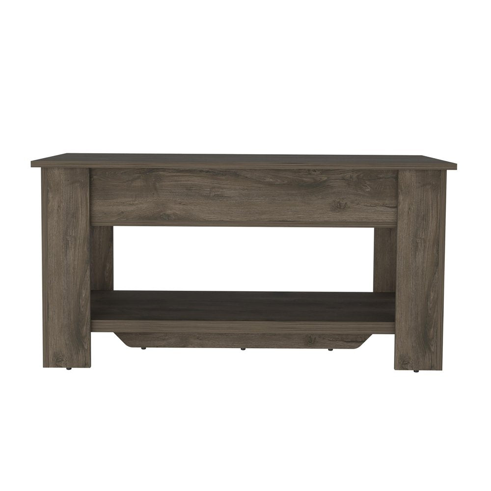 40" Dark Brown Wood Storage Bench With Flip Top Shoe Storage And Shelves