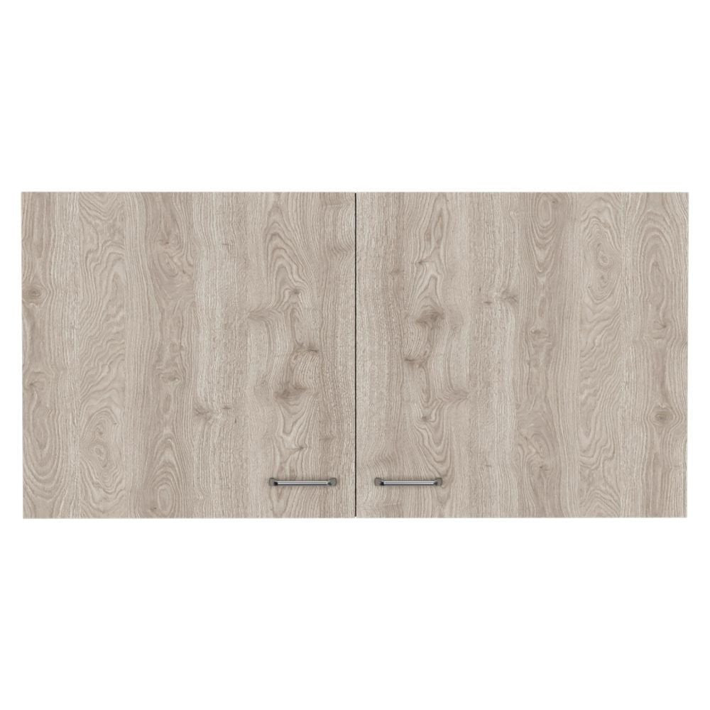 39" Oak Wood Wall Mounted Accent Cabinet With Two Doors