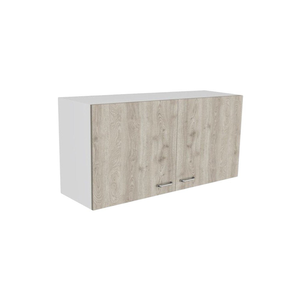 39" Oak Wood Wall Mounted Accent Cabinet With Two Doors