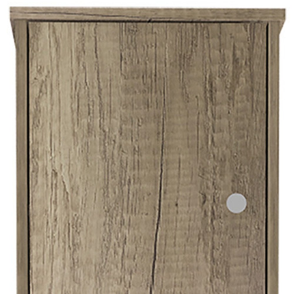 16" Natural Wood Accent Cabinet With Two Doors