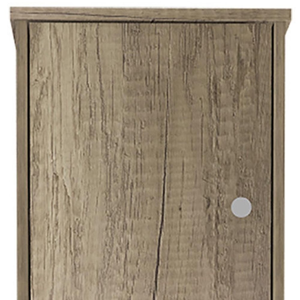 16" Natural Wood Accent Cabinet With Two Doors