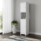16" White Wood Accent Cabinet With Two Doors