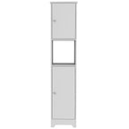 16" White Wood Accent Cabinet With Two Doors