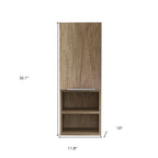 12" Natural Wood Wall Mounted Shaker Style Single Door Medicine Cabinet