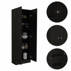 71" Black Wood Pantry Or Storage Closet