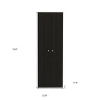 71" Black Wood Pantry Or Storage Closet