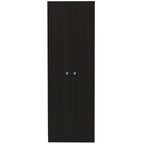 71" Black Wood Pantry Or Storage Closet
