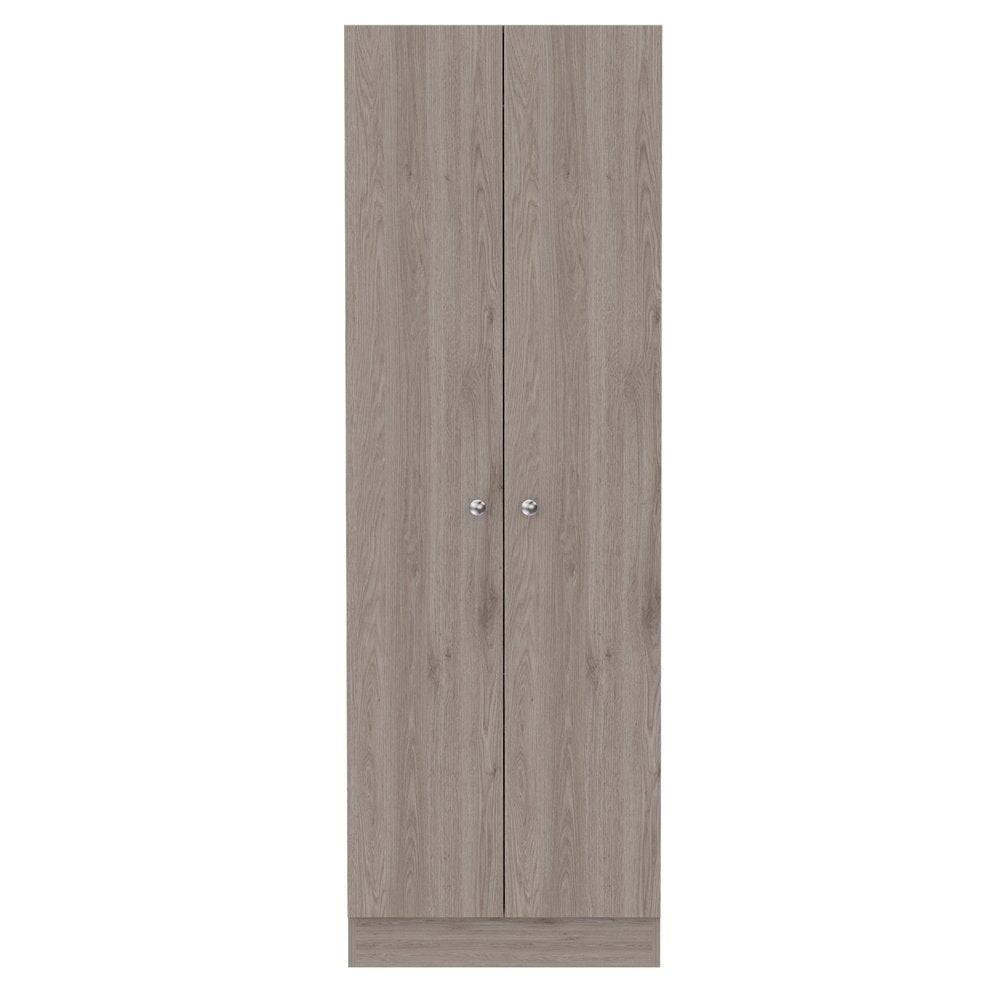 71" Light Gray Wood Two Door Pantry Or Storage Closet