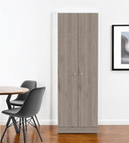71" Light Gray Wood Two Door Pantry Or Storage Closet