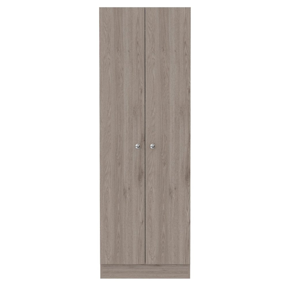 71" Light Gray Wood Two Door Pantry Or Storage Closet