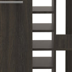 24" Espresso Wood Flat Door Rolling Kitchen Cart With Storage