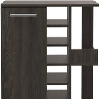 24" Espresso Wood Flat Door Rolling Kitchen Cart With Storage