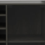 22" Espresso Wood Rolling Bar Cart With Wine Storage