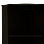 71" Black Wood Corner Bar Cabinet With Two Doors