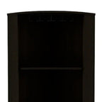 71" Black Wood Corner Bar Cabinet With Two Doors