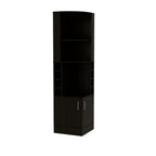 71" Black Wood Corner Bar Cabinet With Two Doors