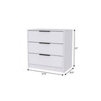 28" White Three Drawer Standard Chest
