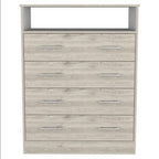 33" Light Grey Manufactured Wood Four Drawer Dresser
