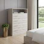 33" Light Grey Manufactured Wood Four Drawer Dresser