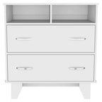 32" White Wood Two Drawer Dresser