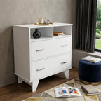 32" White Wood Two Drawer Dresser