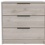 28" Light Gray Wood Three Drawer Dresser