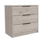 28" Light Gray Wood Three Drawer Dresser