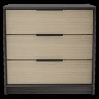 28" Brown And Black Three Drawer Dresser