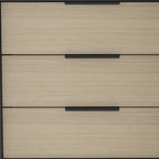 28" Brown And Black Three Drawer Dresser