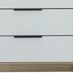 28" Brown And White Three Drawer Dresser