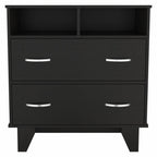 32" Black Manufactured Wood Two Drawer Dresser