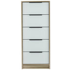 28" Brown And White Three Drawer Dresser