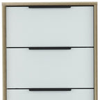 28" Brown And White Three Drawer Dresser