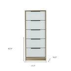 28" Brown And White Three Drawer Dresser