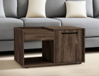 32" Dark Walnut Manufactured Wood Rectangular Coffee Table With Shelf