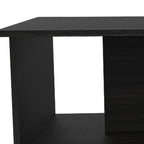 35" Black Wood Abstract Coffee Table