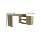 60" Natural L Shape Computer Desk With Three Drawers