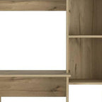 40" Natural Computer Desk With Hutch