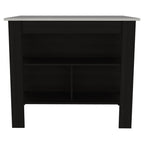 41" Ivory And Black Wood Kitchen Island With Storage