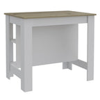 41" Brown And White Wood Kitchen Island With Storage
