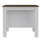 White and Brown 41" Kitchen Island With Storage