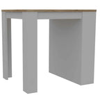 36" Natural and White Wood Kitchen Island With Storage
