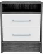 20" Wood Two Drawer Nightstand