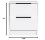 19" Wood Two Drawer Nightstand