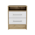 20" Wood Two Drawer Nightstand
