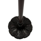 63" Brown Two Light Traditional Shaped Floor Lamp With White Stained Glass Bowl Shade