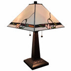 22" Dark Brown Metal Two Light Candlestick Table Lamp With Ivory Shade