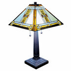 22" Dark Brown Metal Two Light Candlestick Table Lamp With Beige Shade